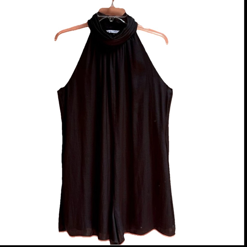 Naked Zebra Size M Black Sleeveless High Neck Halter Romper